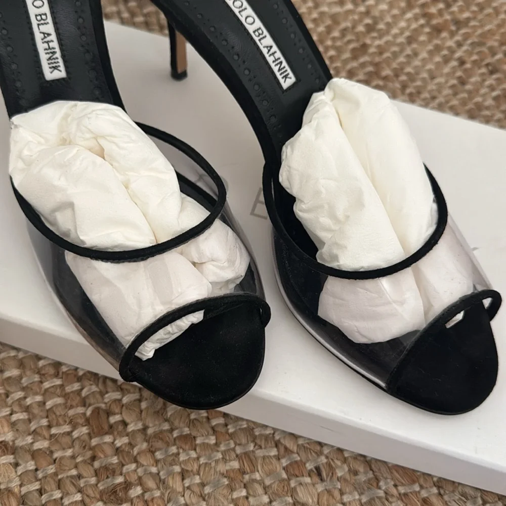 Manolo Blahnik pvc and suede mules - Picture 2 of 9